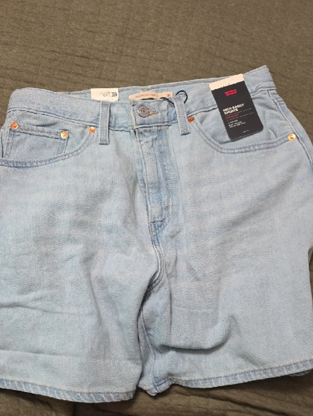 High Rise Baggy Linen+ Denim Lightweight Women's Shorts - Picture 10 of 10